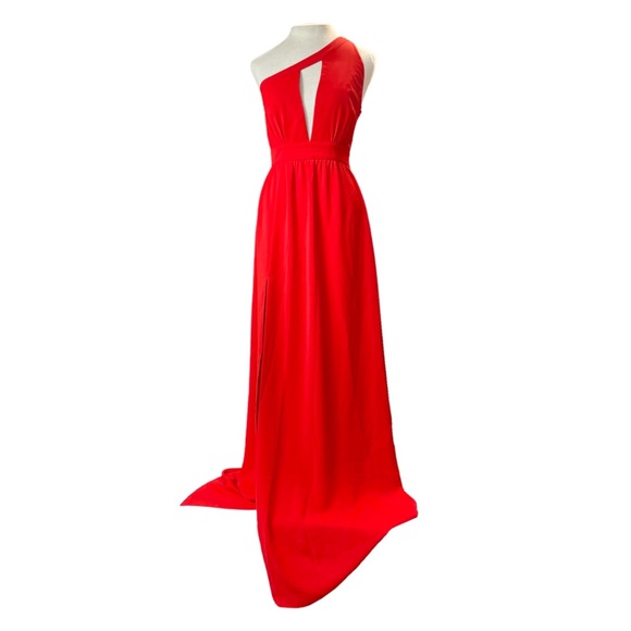 Dress The Population NWOT RARE  'Bea' Keyhole Bodice Gown in Red Size XS - Picture 3 of 11